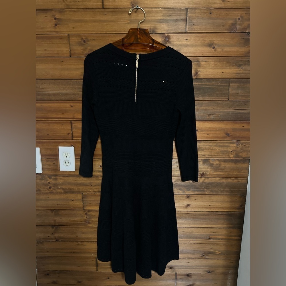 Eliza J Dress Womens Size M Black Crochet Eyelet Knit 3/4
Sleeves Back Zip - Picture 4 of 8